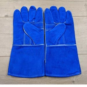 Blue Welding Gloves Split Cowhide. (2 Pairs)